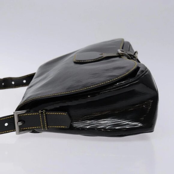 PRADA Shoulder Bag Enamel Black Silver Auth - Picture 4 of 15